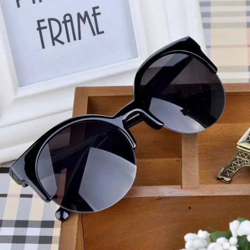 Vintage Cat Eye Sunglasses Half Frame Sunglasses Women Sun Glasses Anti-UV Glasses Female Travel Party Glasses UV400 Eyewear