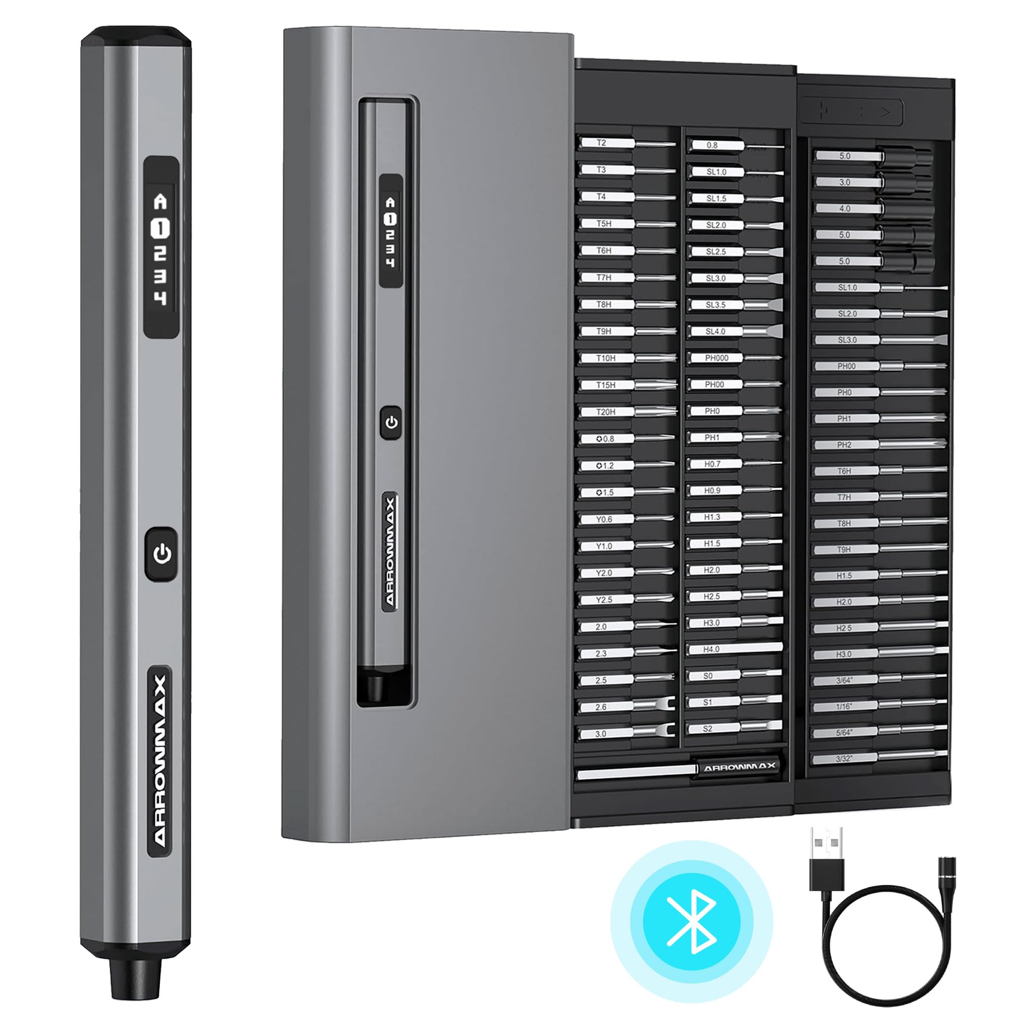 

Электрическая отвертка ARROWMAX, оснащенная микропроцессором и HD OLED-дисплеем, обеспечивает максимальный крутящий момент, что идеально подходит для ремонта электронных устройств и