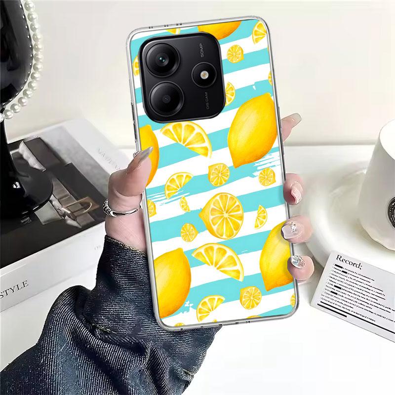 Sommerfrüchte Zitrone Weiche Handyhülle Für Xiaomi Redmi Note 15 14 14S 13 12 Pro Plus 12S 11 11S 11E 10 10S 11T 5G Hüllen Coque Rot