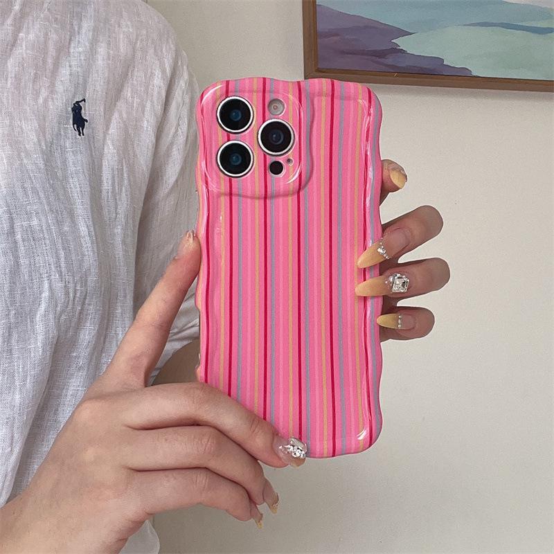 

Wavy Striped Phone Case: Glossy, Drop-Proof, Fits iPhone 16 Pro Max & iPhone 15/14/17 Pro 17 Pro Max