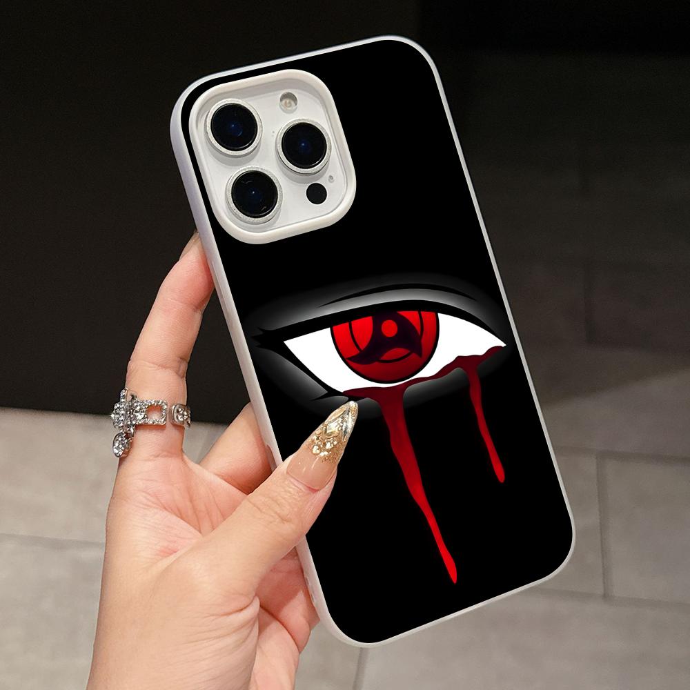 Anime Eyes Phone Case for iPhone 17 16 15 14 13 12 11 Air Pro Max Plus Jelly Double Layer White Cover