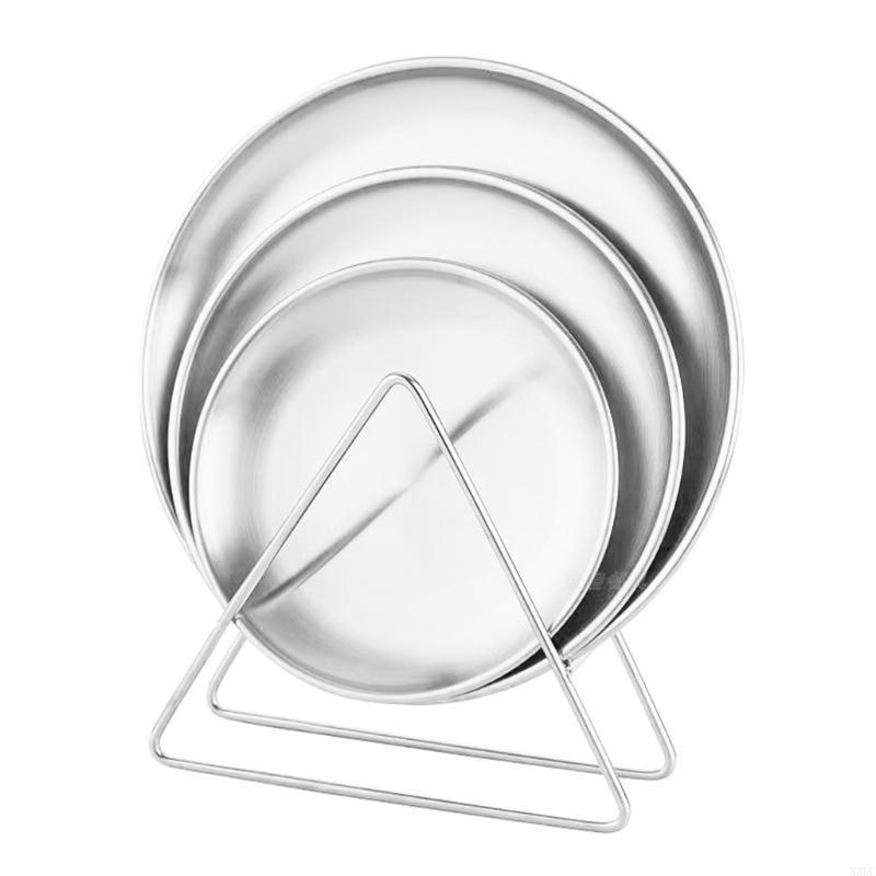 Spit Bone Dish Household Snacks Small Dish Stainless Steel Snacks Cake Dish Dining Table Garbage Plate Kitchen Tool X3UC