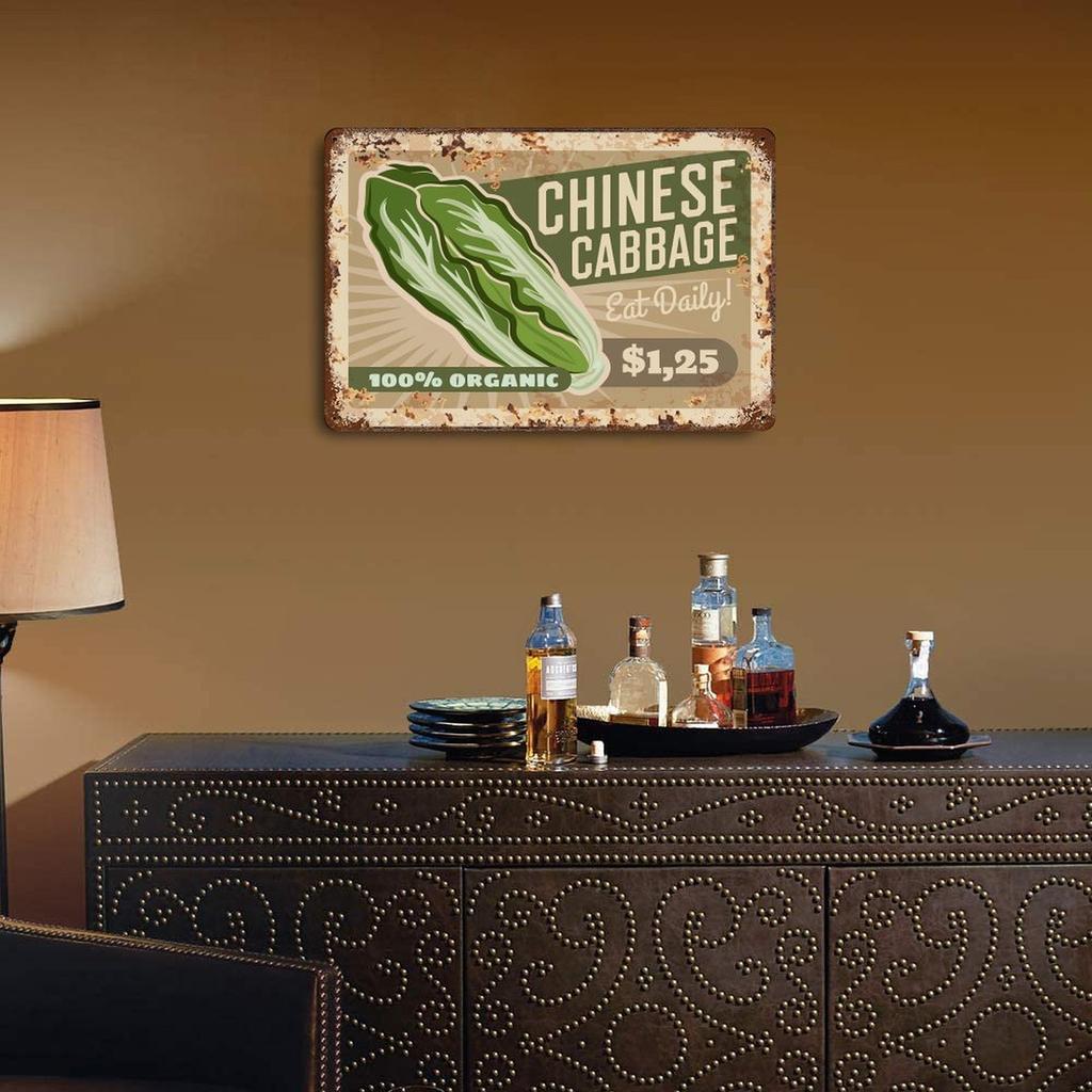 1 Pack Antique-style Metal Wall Art Plate, Weathered Rusty Finish, Great for Bar, Pub, Café, Kitchen, Bedroom, Hallway or Living Room Wall Décor