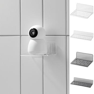 Transparent Wall Mount Shelf No Drill Anti-Slip Load Bearing Bathroom Living Room Storage Rack