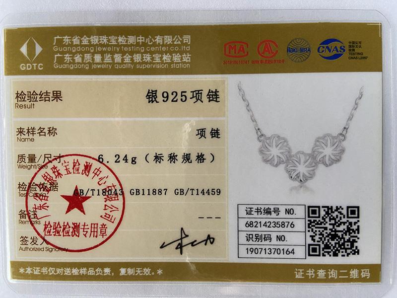 925 Sterling Silver 18 Inch AAA Zircon Flower Necklace Jewelry