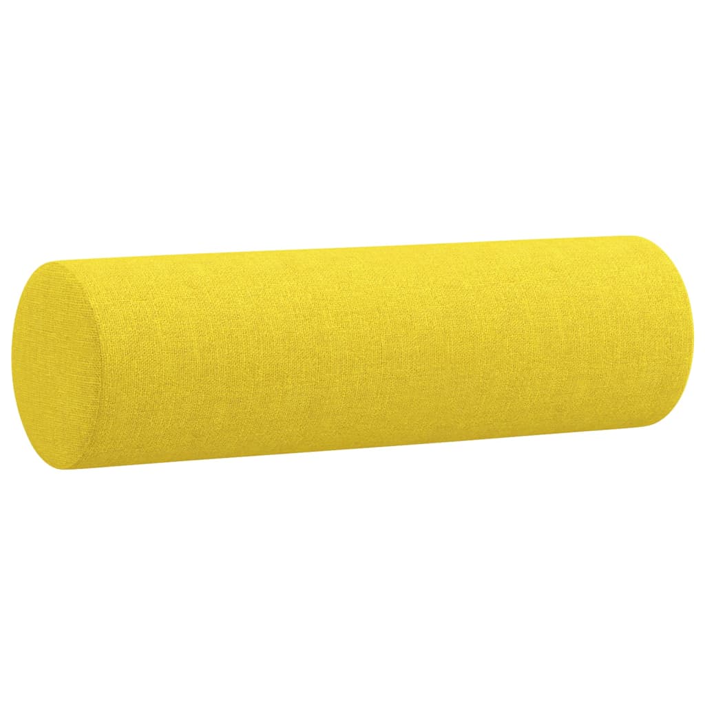 Vidaxl 2-Osobowa Sofa Z Poduszkami, Jasnożółta, 120 Cm, Tkanina