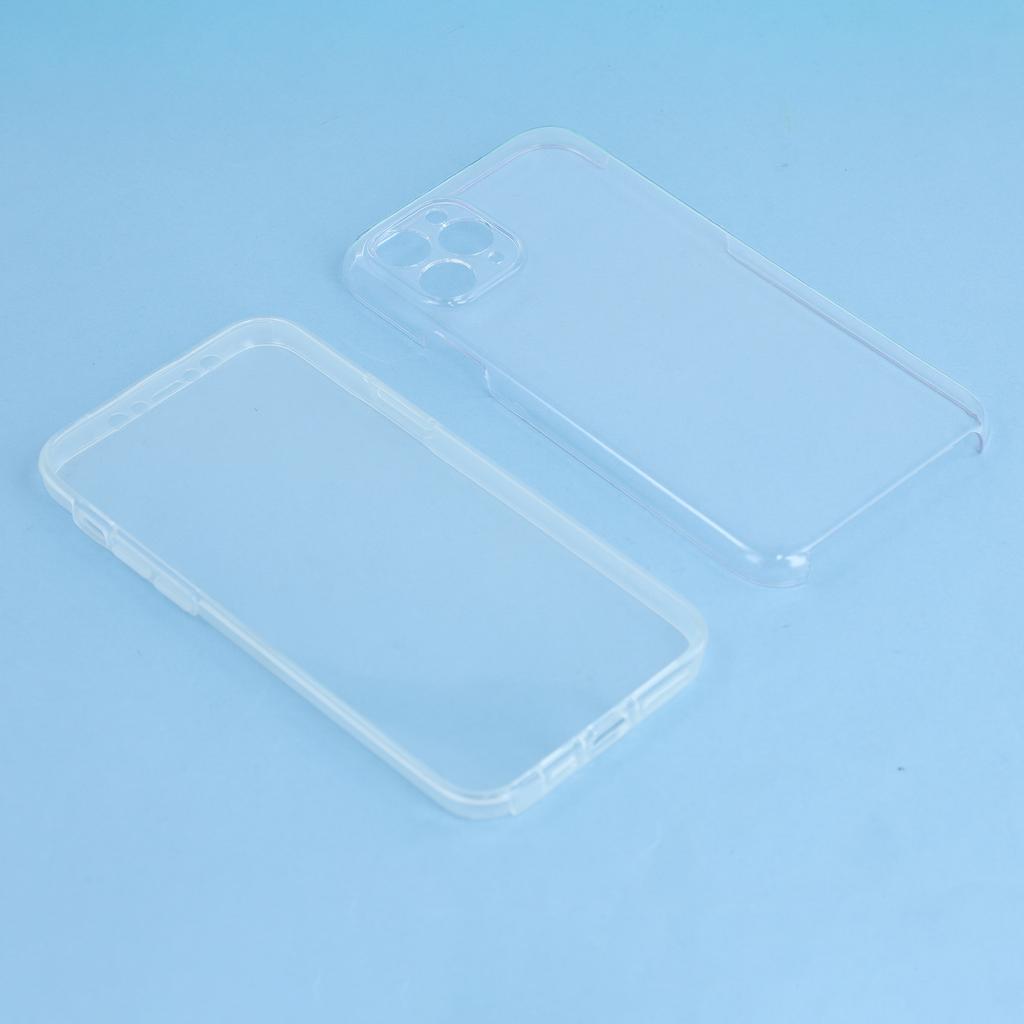 For iPhone 11 Pro Max Case TPU Frame Clear Acrylic Back Phone Cover with PET Film