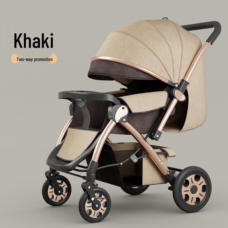 High Landscape Multifunctional Baby Stroller: Sit & Lie, Folding, for Children 0-4 Years, Portable for Outdoor Use