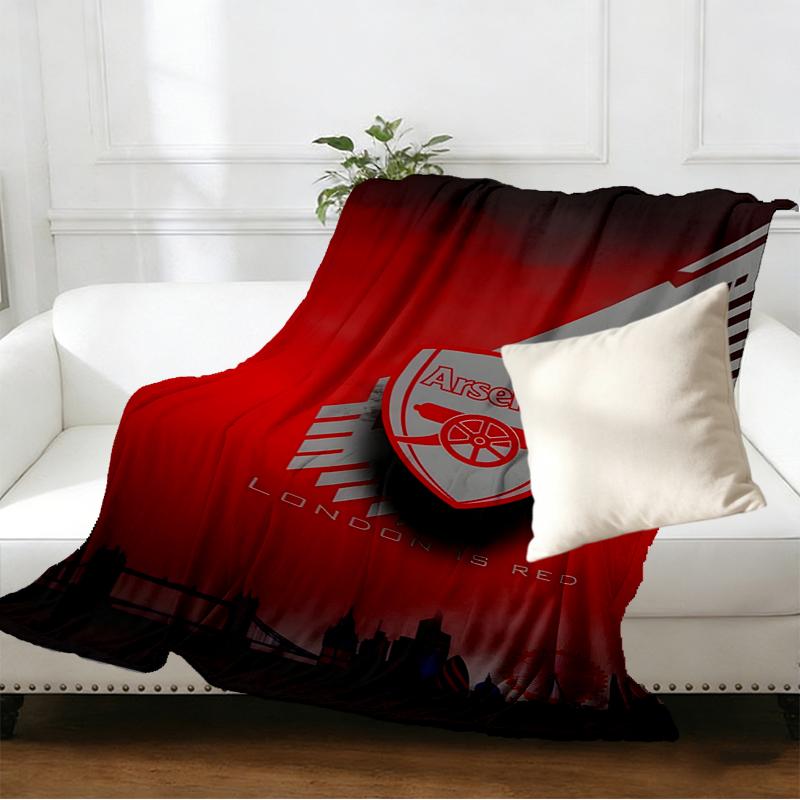Coperta Stampata Arsenal F.C. - Morbida e Confortevole, per Camera da Letto, Viaggio, Divano, Decorazione Casa - Regalo di Compleanno Natale per Amico