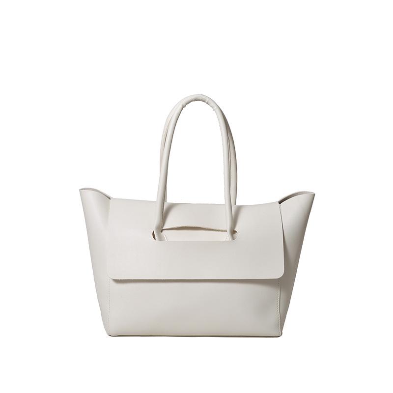 Модная корейская ретро женская сумка-тоут большой вместимости для通勤 белый