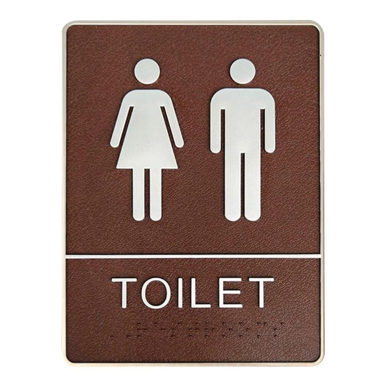Toilet Door Sign Men Women Bathroom WC Mark Label Self-Adhesive Wall Sticker DIY Decor for Office Business Hotel Unisex