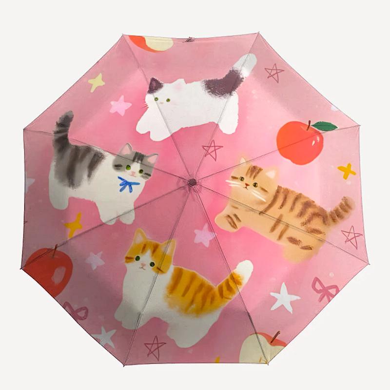 

1PC Cats Apples Automatic Opening And Closing, Sturdy Iron Frame, Portable Folding Design, Suitable For Men And Women In All Seasons67