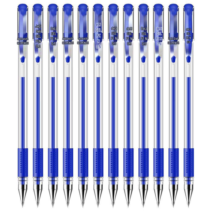 Deli 6600ES 0.5mm Blue Gel Pens, 20-Count