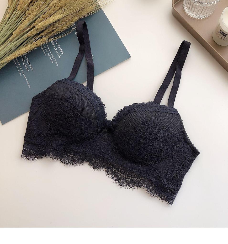 Flat Chest Push-Up Bra Set for Women: Wirefree, Adjustable, Side Support, Anti-Sagging, Sexy Design.