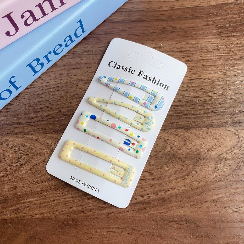 

4 шт. Конфетный цвет Ins Сетевой красный зажим-банан Зажим для цветных сломанных волос Боковой зажим Милый головной убор для детей и девочек