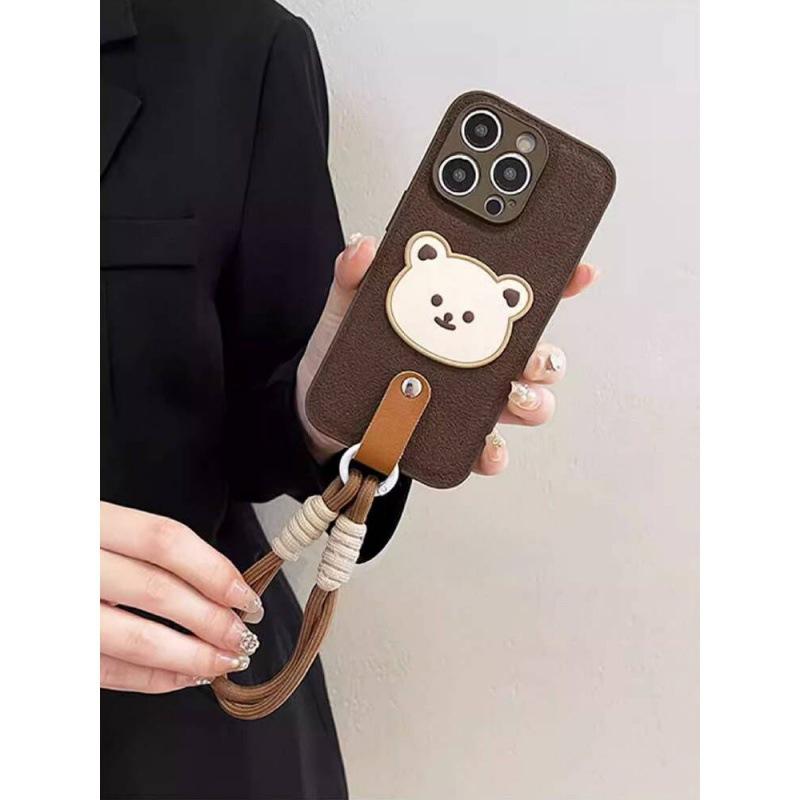 Applicable To IPhone15promax Mobile Phone Case Plush Bear Bracelet 13 Apple 16 Protective Case 14 Luxury