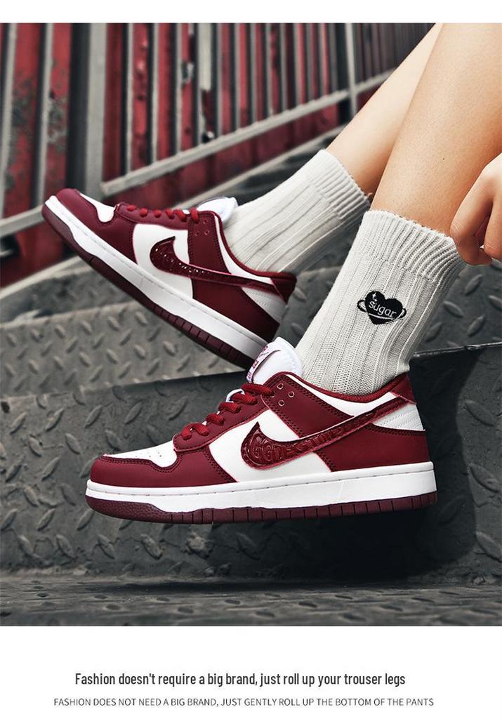 Putian AJ Dunk Weinrot Herren Low-Top Sneaker, Air Force 1 Lässige Damenschuhe Neuer Stil
