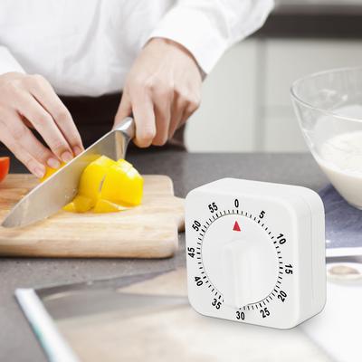 Countdown Alarm Erinnerung Mechanischer Timer 60 Minuten Küchentimer Praktische Weiße Quadratische Kochwerkzeuge