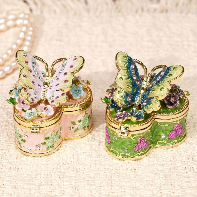 Butterfly Shape Jewelry Box Jewelry Holder Stylish Jewelry Organizers Alloy Texture for Home Decors and Daily Use