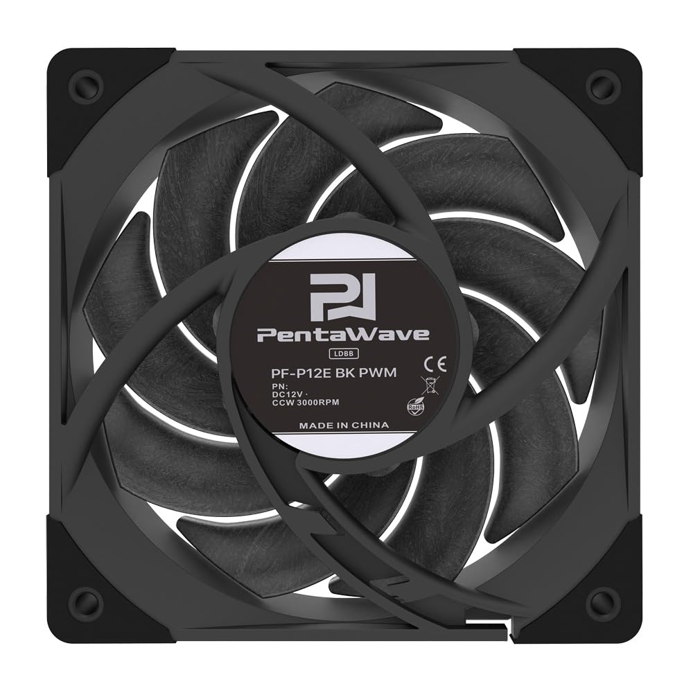 

Ainex Bearing Case Fan 120mm Large Static Pressure PWM Type Ultra-durable Airflow/High PF-P12E-BK-PWM чорний