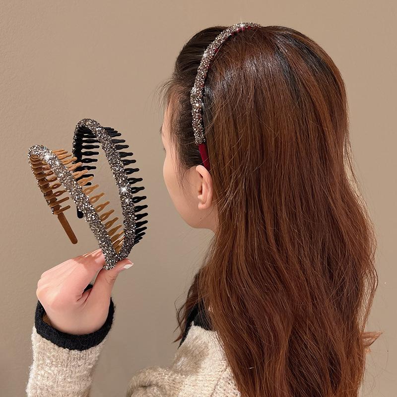 

Flocking Acrylic Bezel Hair Hoops For Women Ladies Headband чорний