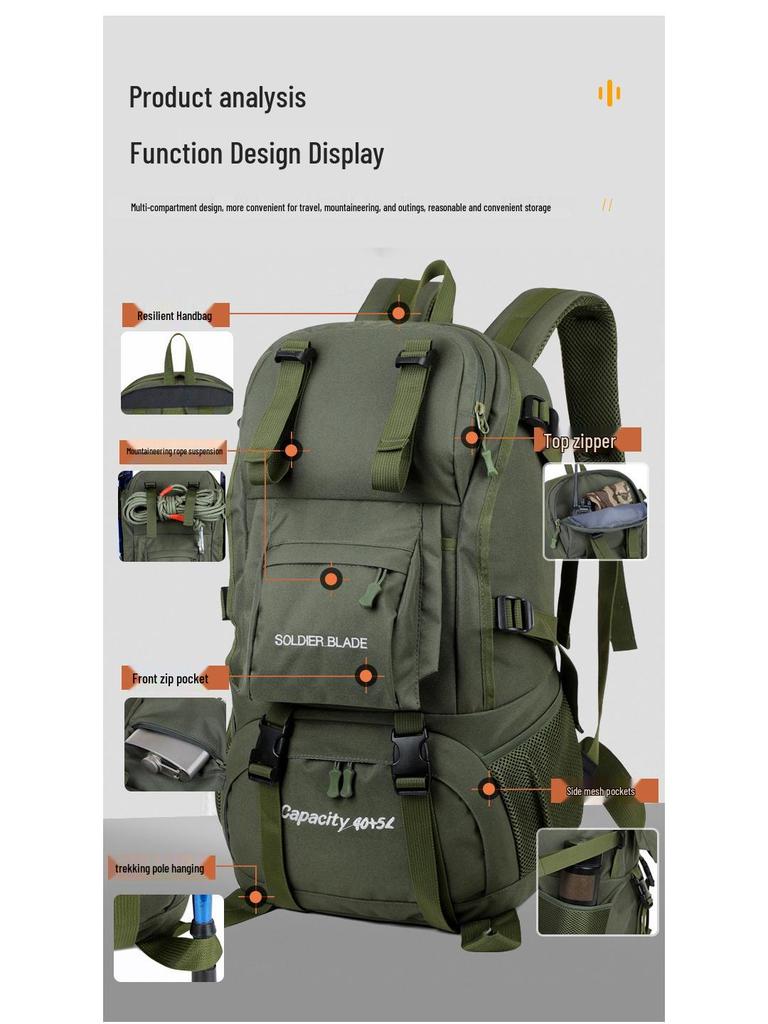 High-End Unisex Large Capacity Travel & Mountaineering Backpack