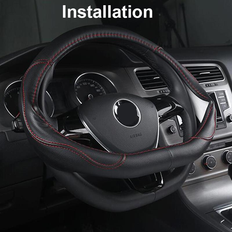 D Type Car Steering Wheel Cover Wrap for Geely Monjaro 2021 2022 2023 2024 37-38CM Steering-Wheel