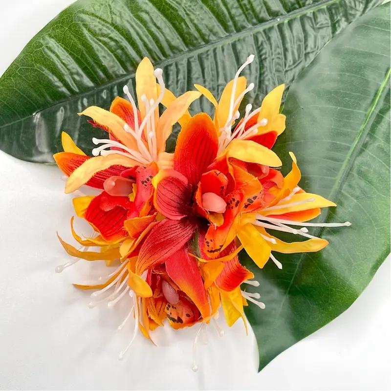 Large Sweet Equinox Flower Hair Clips Simulated Orchid Flower Hair Pins Beach Hawaii Vacation Foral Hair Clips Hair Accessories