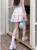 Summer 2025 Women's High-Waist White A-Line Puffy Skirt - Anti-Exposure, Hip-Wrapped Design
