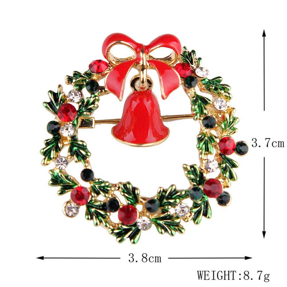 Wreath Bell Dripping Oil Women Brooch Korean Style Badge Clothes Accessories Christmas Present