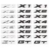3D ABS Car Rear Trunk Letter Sticker For X1 X2 X3 X4 X5 X6 X7 GT Logo Emblem Badge Auto Styling Accessories