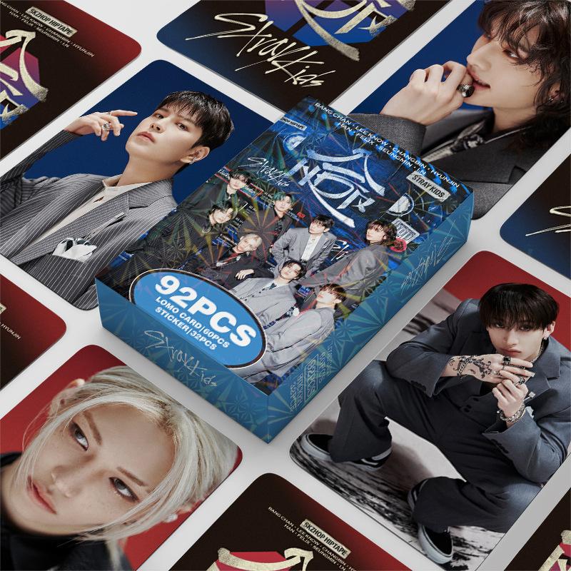 92PCS Collection Cards STRAYKIDS New Collaboration (HOP) Ins Support Photos SKZOO Cards Greeting Cards LOMO Cards