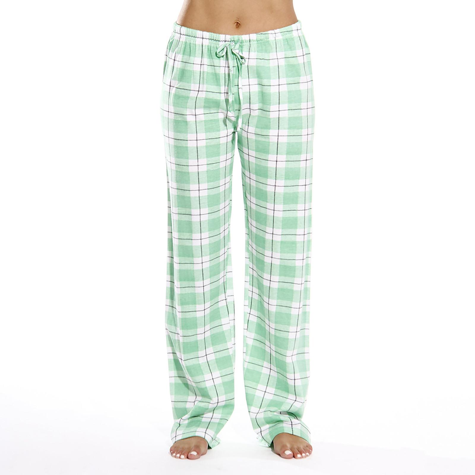 

Женские осенние и зимние модные классические домашние повседневные свободные брюки в клетку L зелёный