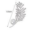 Women Elegant Rhinestone Leaf Pattern Faux Pearl Decor Brooch Pin Jewelry Xmas Gift