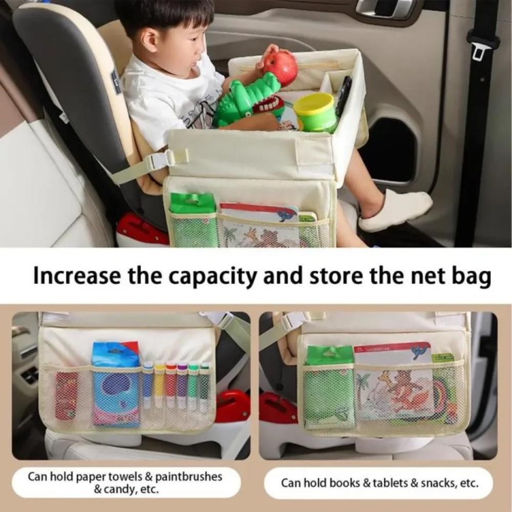 Multiple Pockets Car Table for Dining Drawing Foldable Safety Seat Accessories  Children Aged 2-7