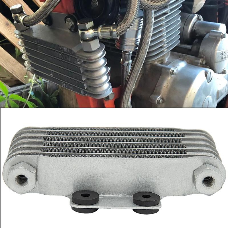 Black&Silver Universal 6 Rows Motorcycle Oil Cooler High Quality Engines Oil Radiator 190MM Motorcycle and Car Accessories