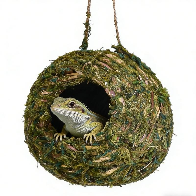 

Hanging Moss Shelter Cave Hideouts Place For Terrarium Decoration Natural Design Habitats Decors for Tanks Landscape 1