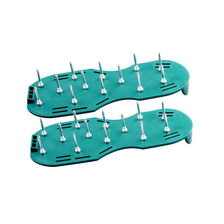 Spiked Shoes for Epoxy Floor Paint Construction Garage Floor Tools Adjustable Lawn Aerator Tools Green sole+shoelaces+nails