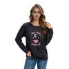 Women's Casual  Raglan O-neck Long Sleeve Halloween Print Top