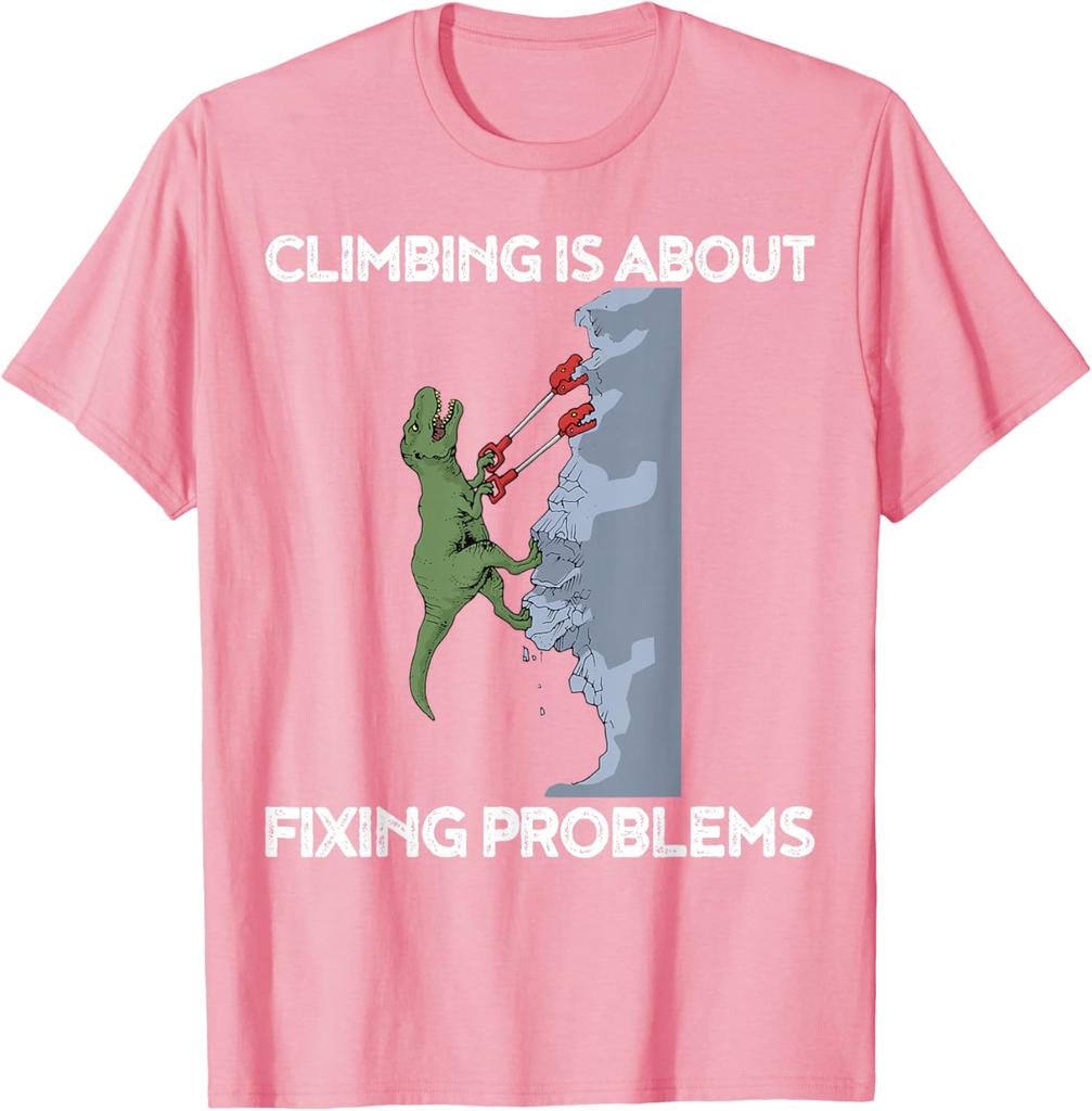 Funny Climbing TShirt TRex Rock Climber Dinosaur Tee TShirt