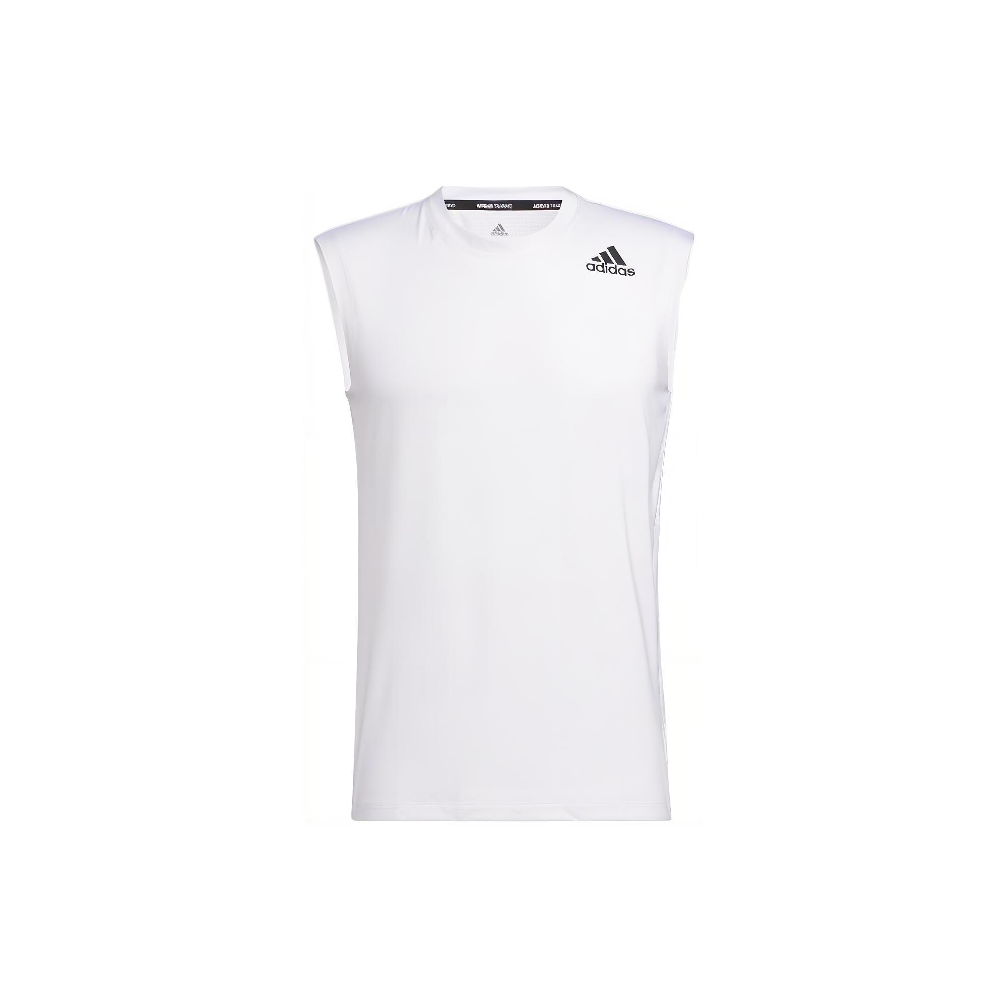 Adidas Tank Tops Men s White Crew Neck Moderate Straight Fit GM0519- 2XL