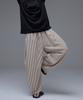 URBANAGE Balloon Fit Curved Stripe Pintuck Elastic Pants_Brown