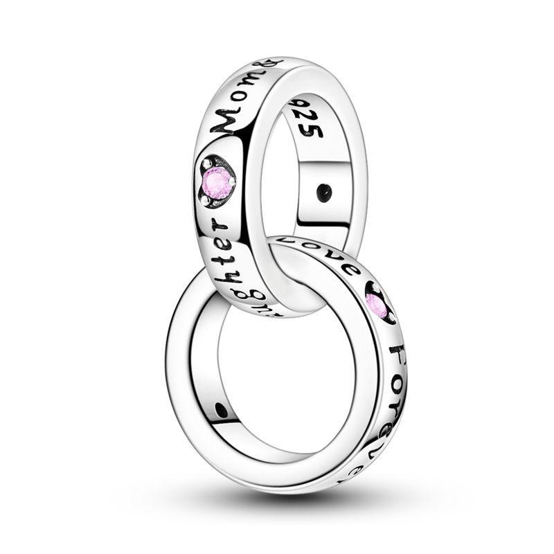 New 925 Silver Mother's Day Themed Love Family Crown Pendant Beads fit Original Bracelets Necklaces DIY Jewelry Gifts