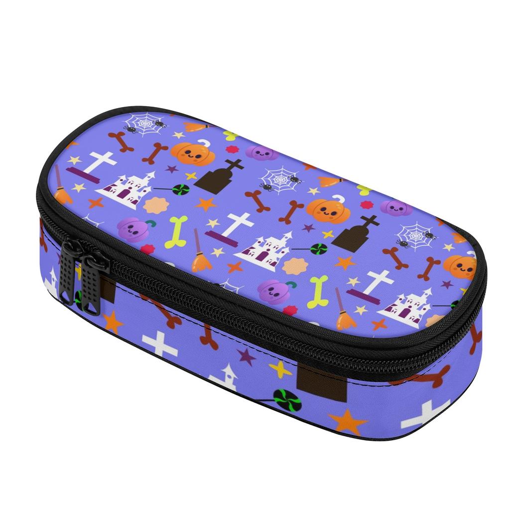 Stationery Pencil Case 300D Polyester Large Capacity Zipper Closure with Mesh Pocket Removable Divider and Pen Slots for Students