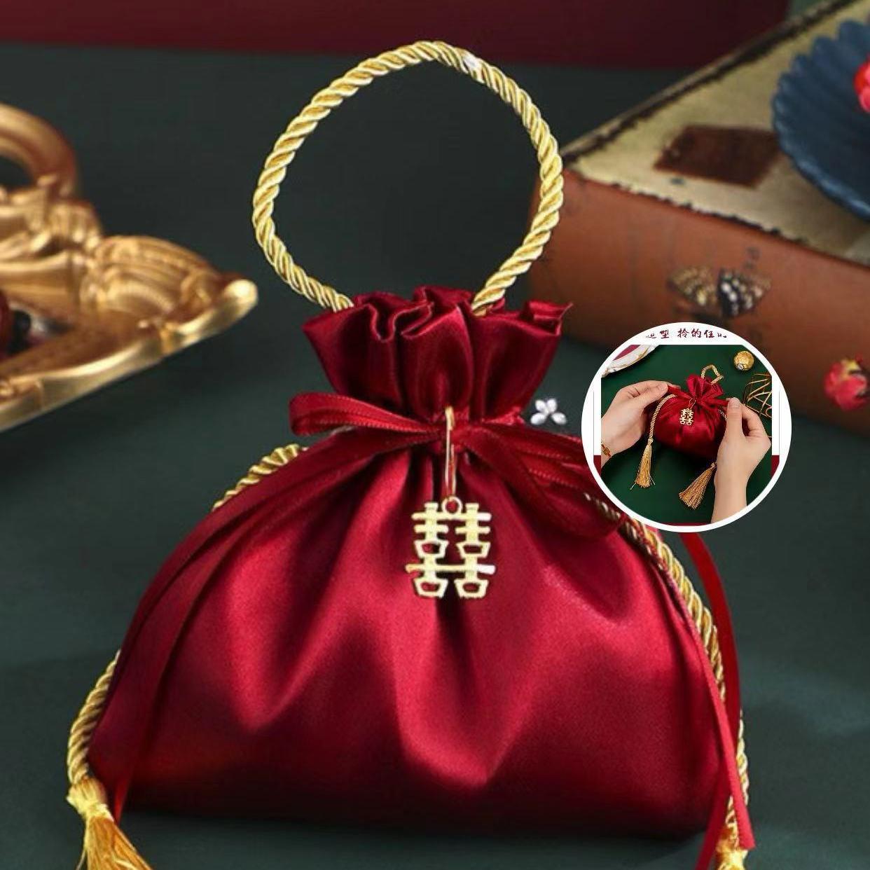 

Elegant Wedding Favor Bag with Handle - Premium Ins Style Design