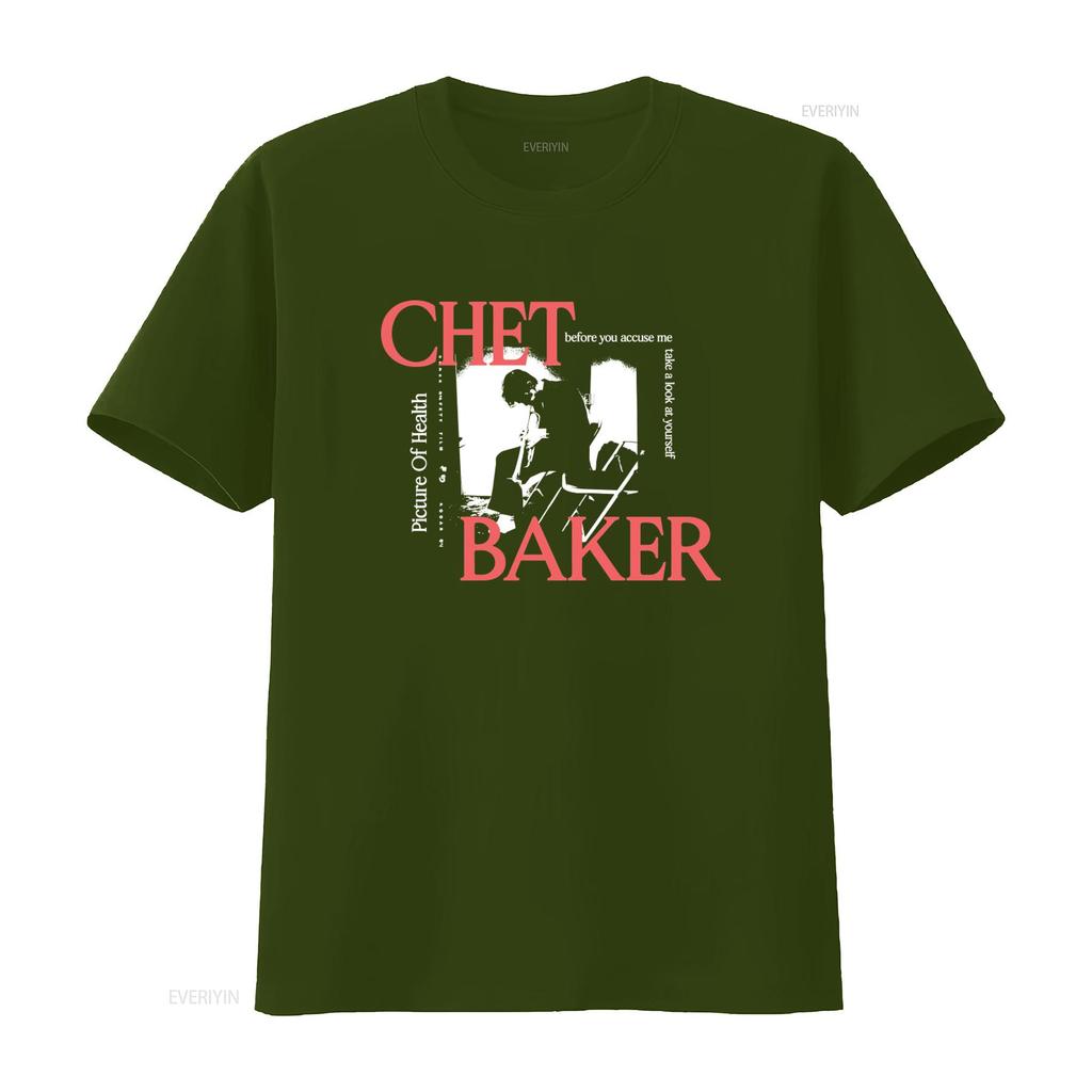 Hot CHET BAKER PICTURE OF HEALTH Cotton Black T Shirt All Sizes AA230 vintage Washed Versatile Unisex streetwear