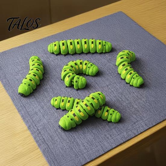 3D-gedrucktes Raupen-Spielzeug 1/5/10 Stück Figur, Bewegliche Gelenke Fidget PLA-Spielzeug, Realistische Gelenkige Insektenfigur zur Stressbewältigung Modell