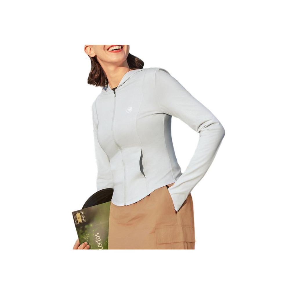 Skechers Godri Fashion Moisture-Wicking Quick-Dry Hooded Long Sleeve Jacket Women jackets Oyster-Gray P225W124-02BX