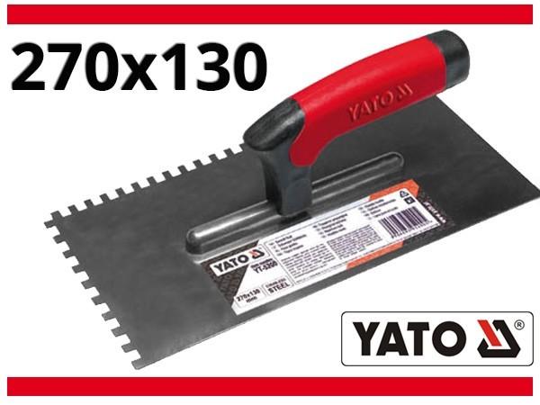 Stainless steel plastering trowel 270x130 mm, notched 8x8 mm YT-5203 YATO