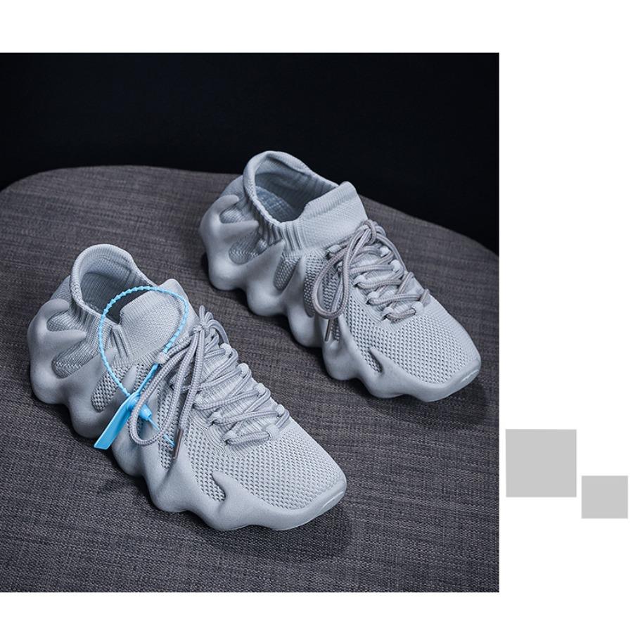 Unisex Flyknit Breathable Mesh Sneakers Octopus Sole Couple Athletic Running Shoes Summer Lightweight Casual Outdoor Walking Footwear